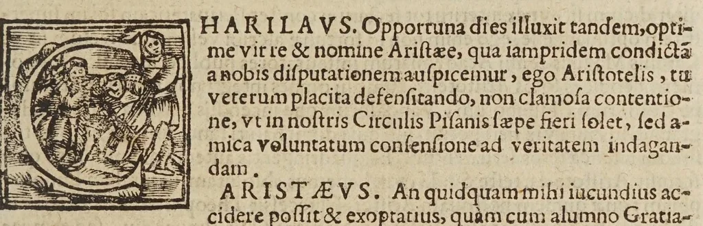 An illustration from Circulus pisanus Claudii Berigardi ... de veteri et perpatetica philosophia in Aristotelis libros octo Physicorum : quatuor De caelo : duos De ortu & interitu : quatuor De meteoris, & tres De anima .., 1661, leaf 25