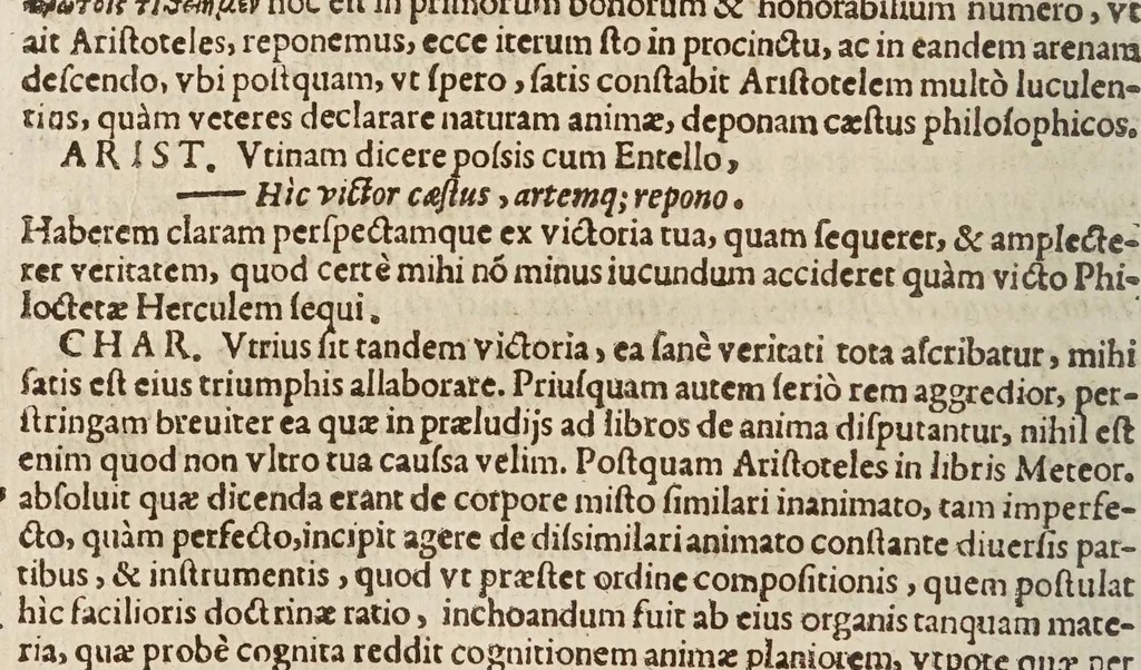 An illustration from Circulus pisanus Claudii Berigardi ... de veteri et perpatetica philosophia in Aristotelis libros octo Physicorum : quatuor De caelo : duos De ortu & interitu : quatuor De meteoris, & tres De anima .., 1661, leaf 642