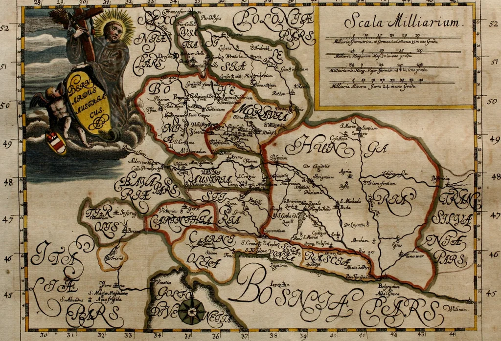 An illustration from Cistercium bis-tertium seu Historia elogialis, in qua sacerrimi ordinis cisterciensis anno Domini 1698 à sui origine sexies, seu bis-ter saecularis primordia, incrementa, praeclara gesta ... connexiones cum religiosis ordinibus, coenobiorum series per terras austriacas ., 1700, leaf 1004
