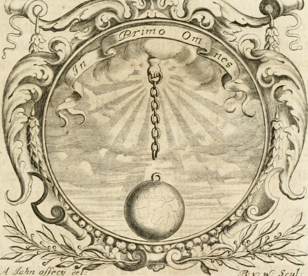 An illustration from Cistercium bis-tertium seu Historia elogialis, in qua sacerrimi ordinis cisterciensis anno Domini 1698 à sui origine sexies, seu bis-ter saecularis primordia, incrementa, praeclara gesta ... connexiones cum religiosis ordinibus, coenobiorum series per terras austriacas ., 1700, leaf 134