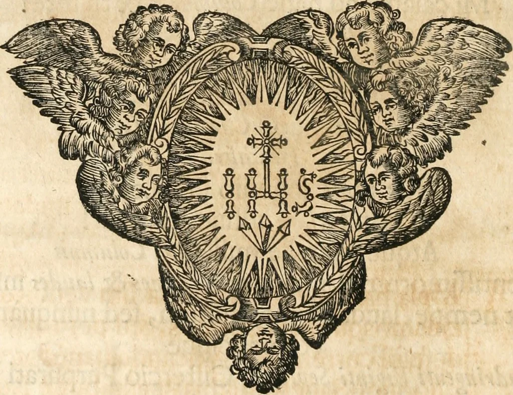 An illustration from Cistercium bis-tertium seu Historia elogialis, in qua sacerrimi ordinis cisterciensis anno Domini 1698 à sui origine sexies, seu bis-ter saecularis primordia, incrementa, praeclara gesta ... connexiones cum religiosis ordinibus, coenobiorum series per terras austriacas ., 1700, leaf 379