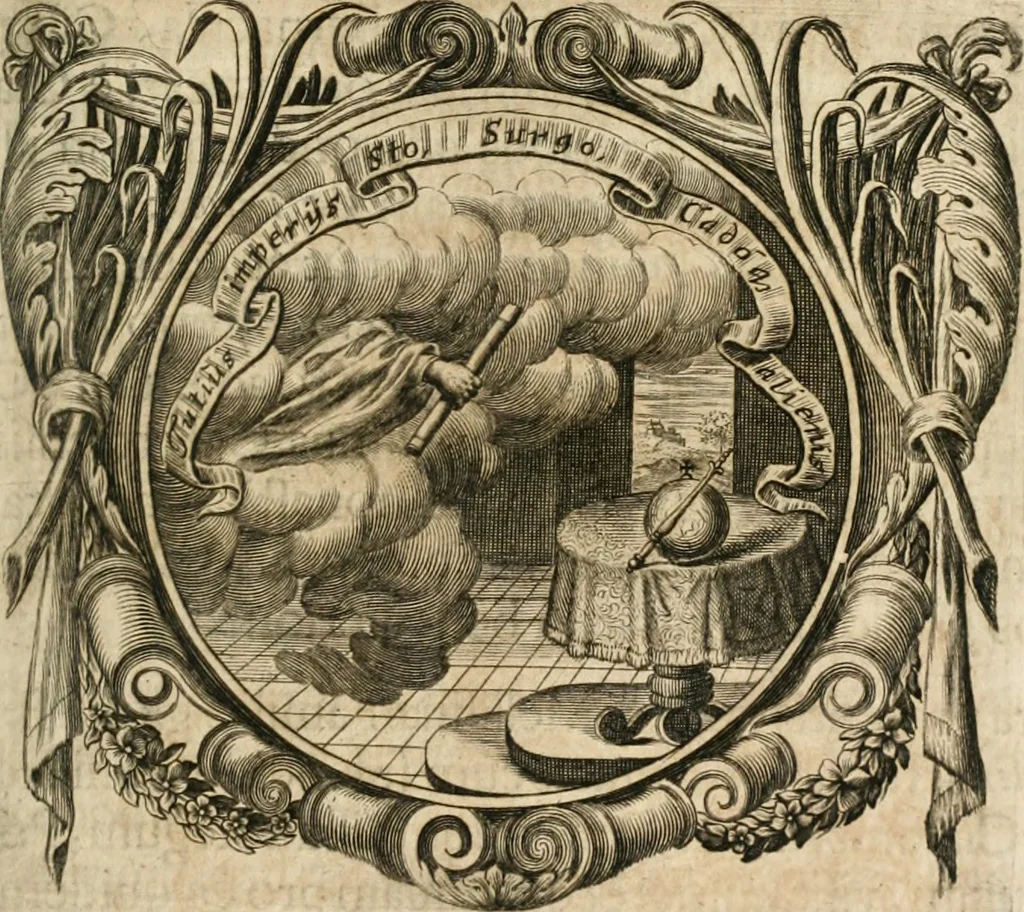 An illustration from Cistercium bis-tertium seu Historia elogialis, in qua sacerrimi ordinis cisterciensis anno Domini 1698 à sui origine sexies, seu bis-ter saecularis primordia, incrementa, praeclara gesta ... connexiones cum religiosis ordinibus, coenobiorum series per terras austriacas ., 1700, leaf 426