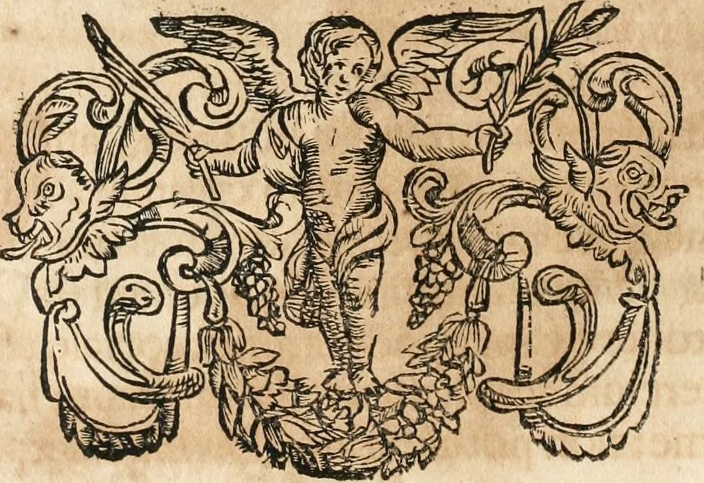 An illustration from Cistercium bis-tertium seu Historia elogialis, in qua sacerrimi ordinis cisterciensis anno Domini 1698 à sui origine sexies, seu bis-ter saecularis primordia, incrementa, praeclara gesta ... connexiones cum religiosis ordinibus, coenobiorum series per terras austriacas ., 1700, leaf 49