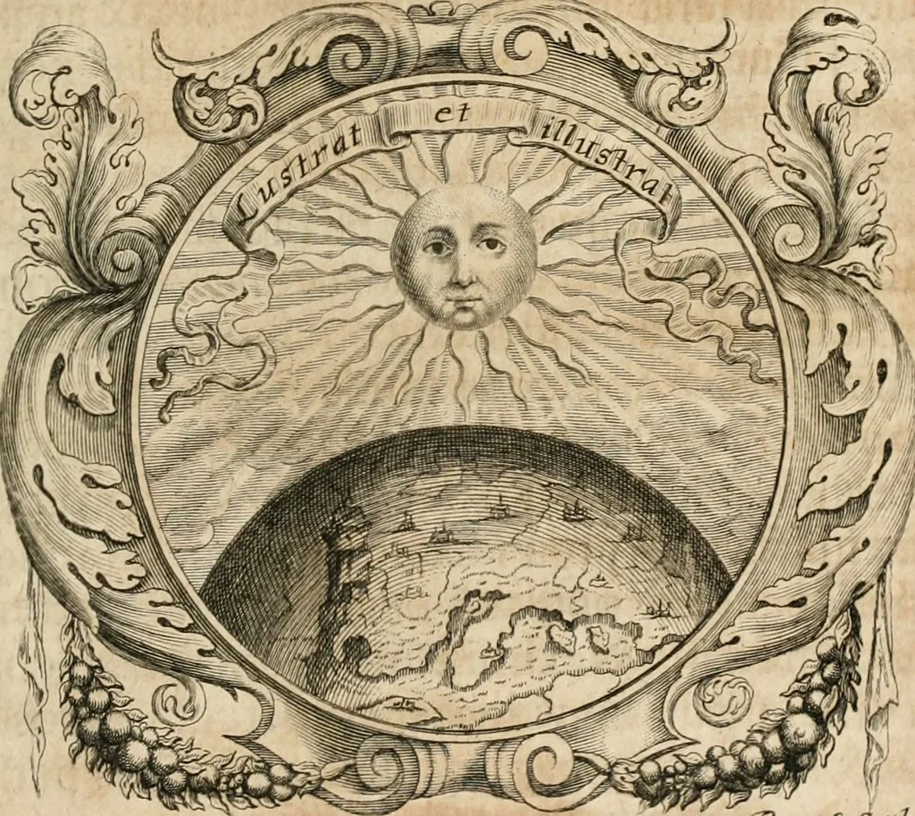 An illustration from Cistercium bis-tertium seu Historia elogialis, in qua sacerrimi ordinis cisterciensis anno Domini 1698 à sui origine sexies, seu bis-ter saecularis primordia, incrementa, praeclara gesta ... connexiones cum religiosis ordinibus, coenobiorum series per terras austriacas ., 1700, leaf 50