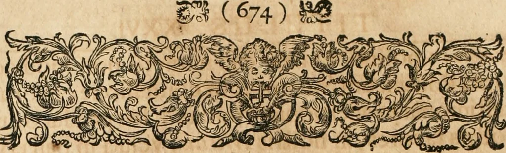 An illustration from Cistercium bis-tertium seu Historia elogialis, in qua sacerrimi ordinis cisterciensis anno Domini 1698 à sui origine sexies, seu bis-ter saecularis primordia, incrementa, praeclara gesta ... connexiones cum religiosis ordinibus, coenobiorum series per terras austriacas ., 1700, leaf 703