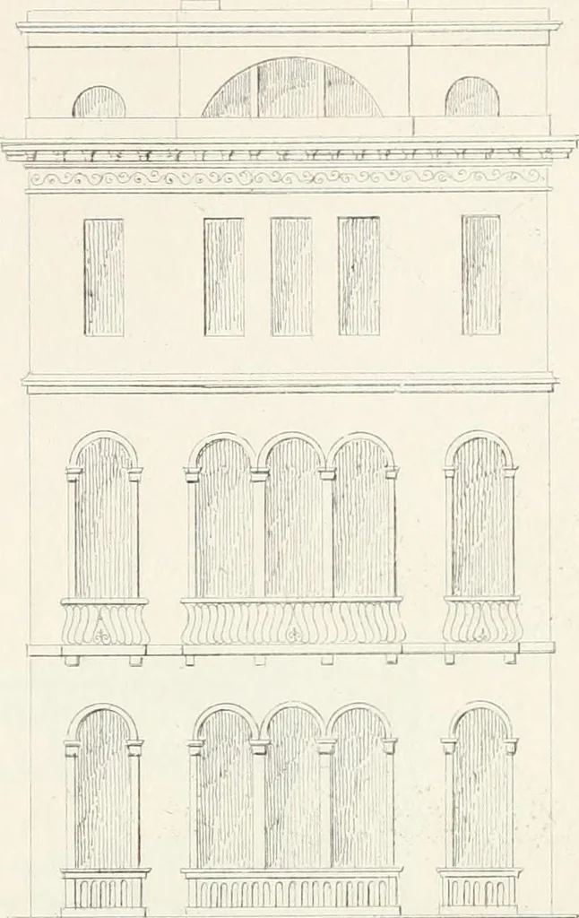 An illustration from City architecture; or, Designs for dwelling houses, stores, hotels, etc. In 20 plates. With descriptions and an essay on the principles of design, 1854, leaf 51