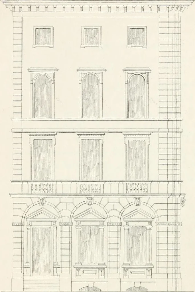 An illustration from City architecture; or, Designs for dwelling houses, stores, hotels, etc. In 20 plates. With descriptions and an essay on the principles of design, 1854, leaf 59