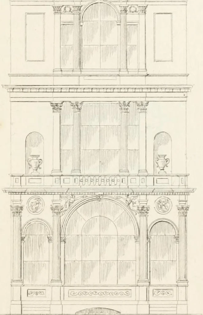 An illustration from City architecture; or, Designs for dwelling houses, stores, hotels, etc. In 20 plates. With descriptions and an essay on the principles of design, 1854, leaf 66