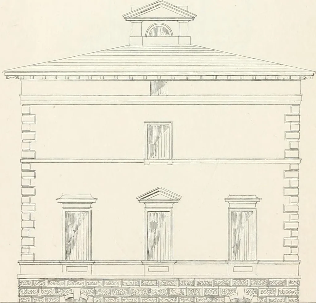 An illustration from City architecture; or, Designs for dwelling houses, stores, hotels, etc. In 20 plates. With descriptions and an essay on the principles of design, 1854, leaf 83