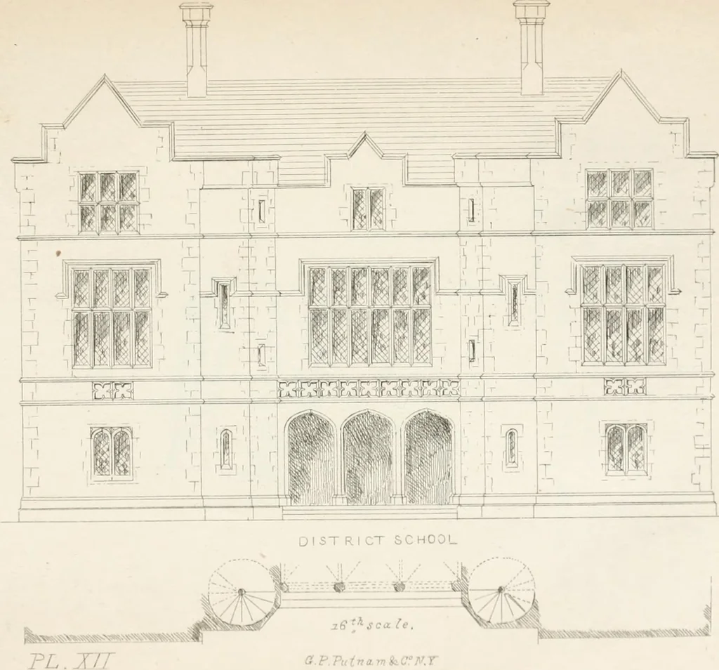 An illustration from City architecture; or, Designs for dwelling houses, stores, hotels, etc. In 20 plates. With descriptions and an essay on the principles of design, 1854, leaf 86
