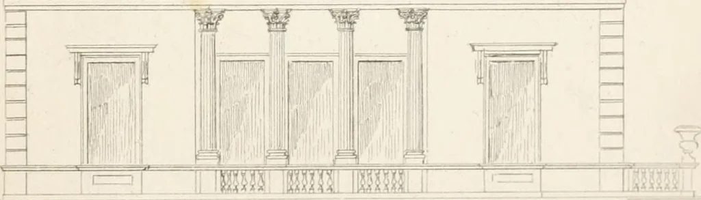 An illustration from City architecture; or, Designs for dwelling houses, stores, hotels, etc. In 20 plates. With descriptions and an essay on the principles of design, 1854, leaf 90