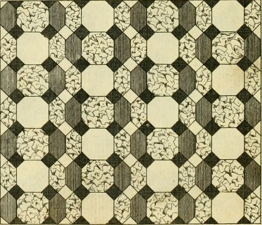 An illustration from The city and country builder's and workman's treasury of designs : or, The art of drawing and working the ornamental parts of architecture. Illustrated by upwards of four hundred grand designs, neatly engraved one hundred and eighty-fix Copper plates, for piers, gates, doors, windowns, niches, buffets, cisterns, chimney pieces, tabernacle frames, pavements, frets, gulochi's, pulpits, types, altar pieces, monuments, fonts, obelisques, pedestals, for sun-dials, busto's and stone tables, book-cafes, cielings and iron works ; proprortioned by Aliquot Pars ; with an appendix of fourteen plates of strusses for girders and beams, different sorts of rafters, and a variety of roofs, &c ; to which are prefix'd the five orders of columns, according to Andrea Palladio ; whose members are apportioned by Aliquot Pars, in a more easy manner, than has yet been done ; the whole interspersed with sure rules for working all the varieties of raking members in pediments, modilions, &c. the like, for the immediate use of workmen, never published before in any language, 1741, leaf 214