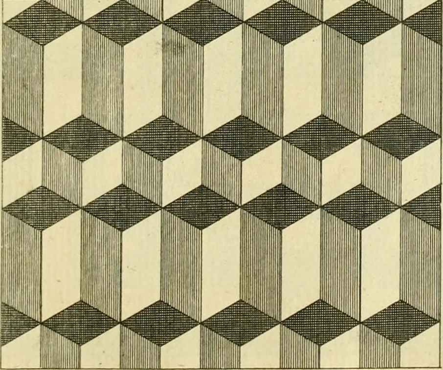 An illustration from The city and country builder's and workman's treasury of designs : or, The art of drawing and working the ornamental parts of architecture. Illustrated by upwards of four hundred grand designs, neatly engraved one hundred and eighty-fix Copper plates, for piers, gates, doors, windowns, niches, buffets, cisterns, chimney pieces, tabernacle frames, pavements, frets, gulochi's, pulpits, types, altar pieces, monuments, fonts, obelisques, pedestals, for sun-dials, busto's and stone tables, book-cafes, cielings and iron works ; proprortioned by Aliquot Pars ; with an appendix of fourteen plates of strusses for girders and beams, different sorts of rafters, and a variety of roofs, &c ; to which are prefix'd the five orders of columns, according to Andrea Palladio ; whose members are apportioned by Aliquot Pars, in a more easy manner, than has yet been done ; the whole interspersed with sure rules for working all the varieties of raking members in pediments, modilions, &c. the like, for the immediate use of workmen, never published before in any language, 1741, leaf 216
