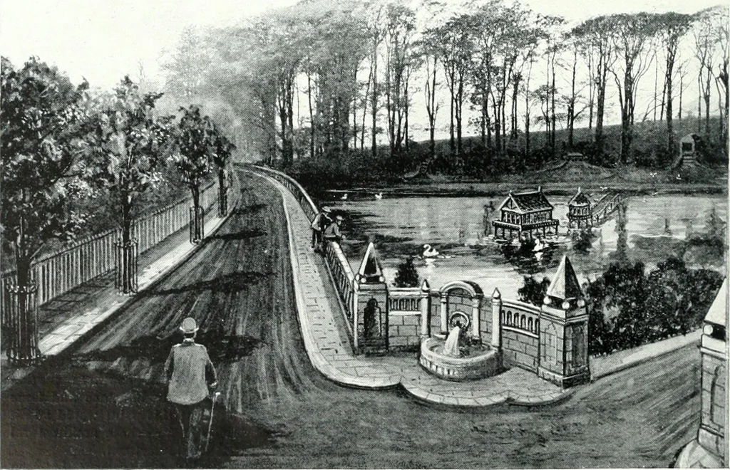 An illustration from City development, a study of parks, gardens, and culture-institutes; a report to the Carnegie Dunfermline trust, 1904, leaf 35