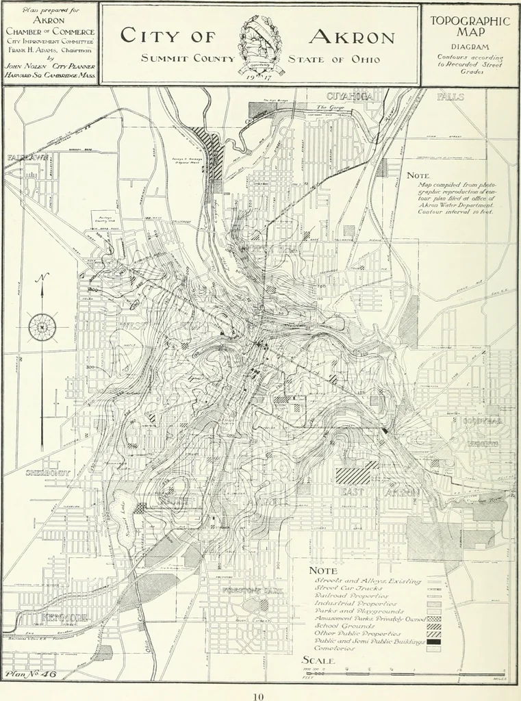 An illustration from City plan for Akron, prepared for Chamber of commerce, 1919, leaf 13