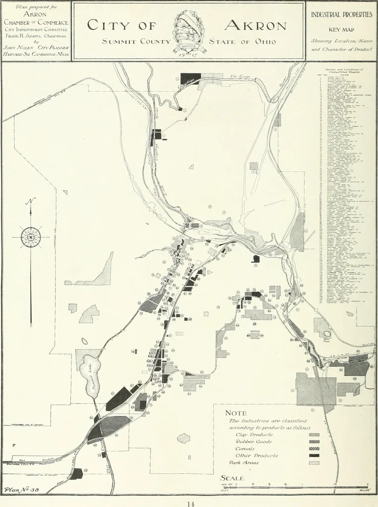 An illustration from City plan for Akron, prepared for Chamber of commerce, 1919, leaf 17