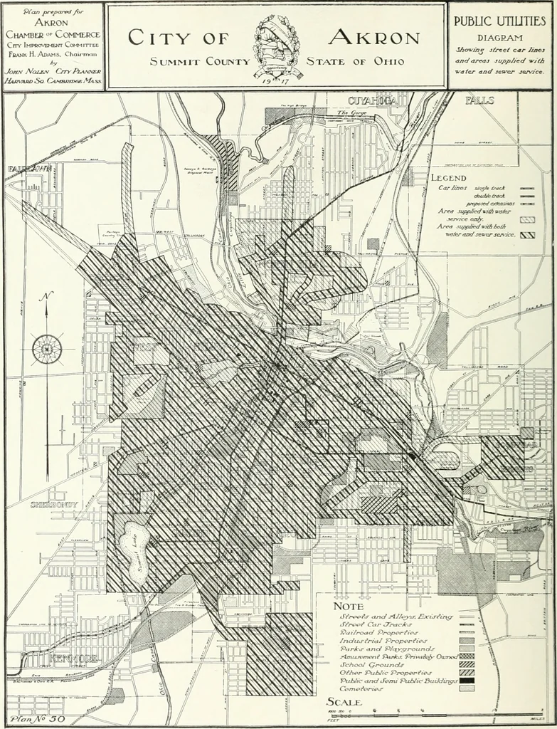 An illustration from City plan for Akron, prepared for Chamber of commerce, 1919, leaf 27