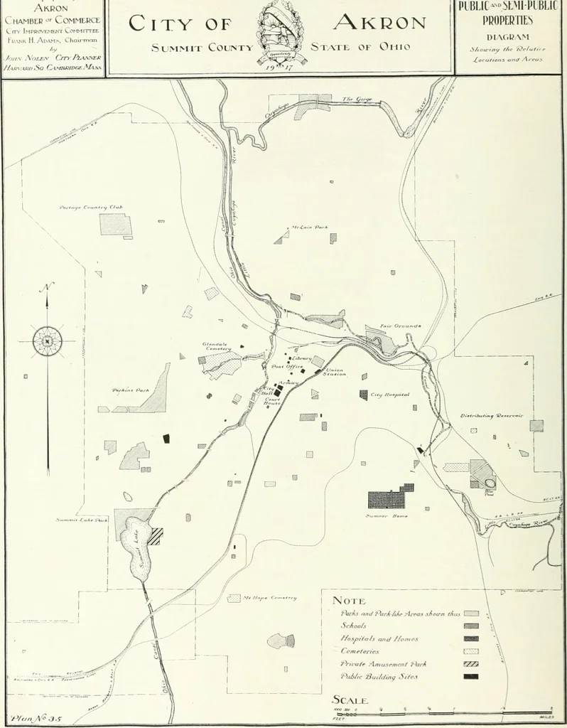 An illustration from City plan for Akron, prepared for Chamber of commerce, 1919, leaf 29