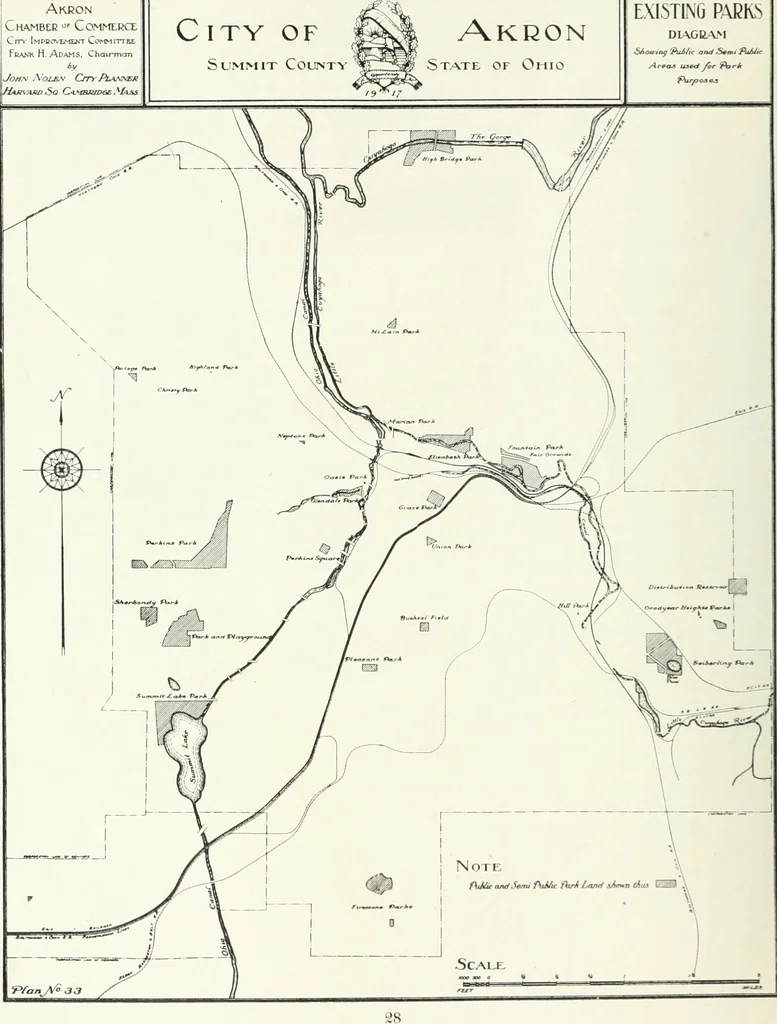 An illustration from City plan for Akron, prepared for Chamber of commerce, 1919, leaf 31