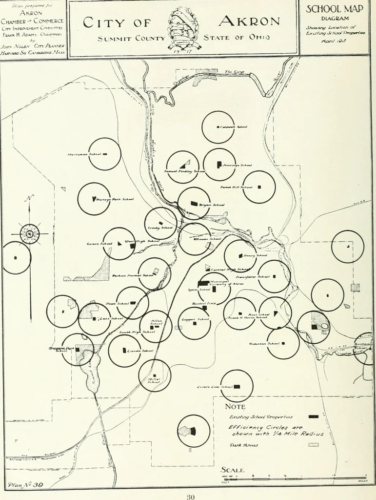 An illustration from City plan for Akron, prepared for Chamber of commerce, 1919, leaf 33
