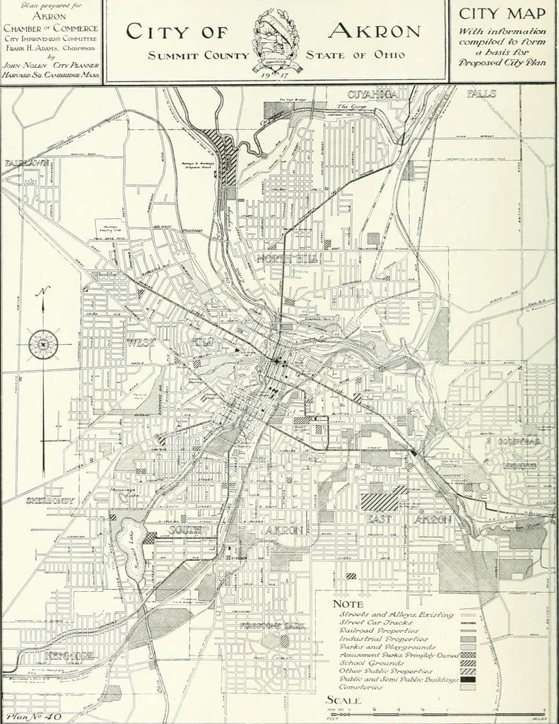 An illustration from City plan for Akron, prepared for Chamber of commerce, 1919, leaf 35