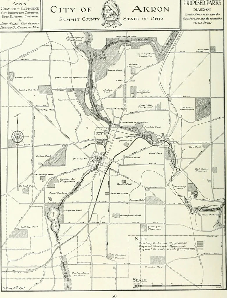 An illustration from City plan for Akron, prepared for Chamber of commerce, 1919, leaf 55