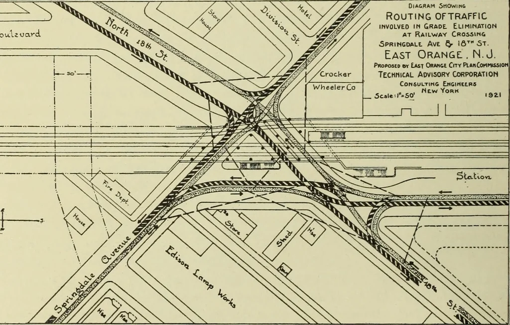 An illustration from City plan for East Orange, Essex county, New Jersey, 1922, leaf 35