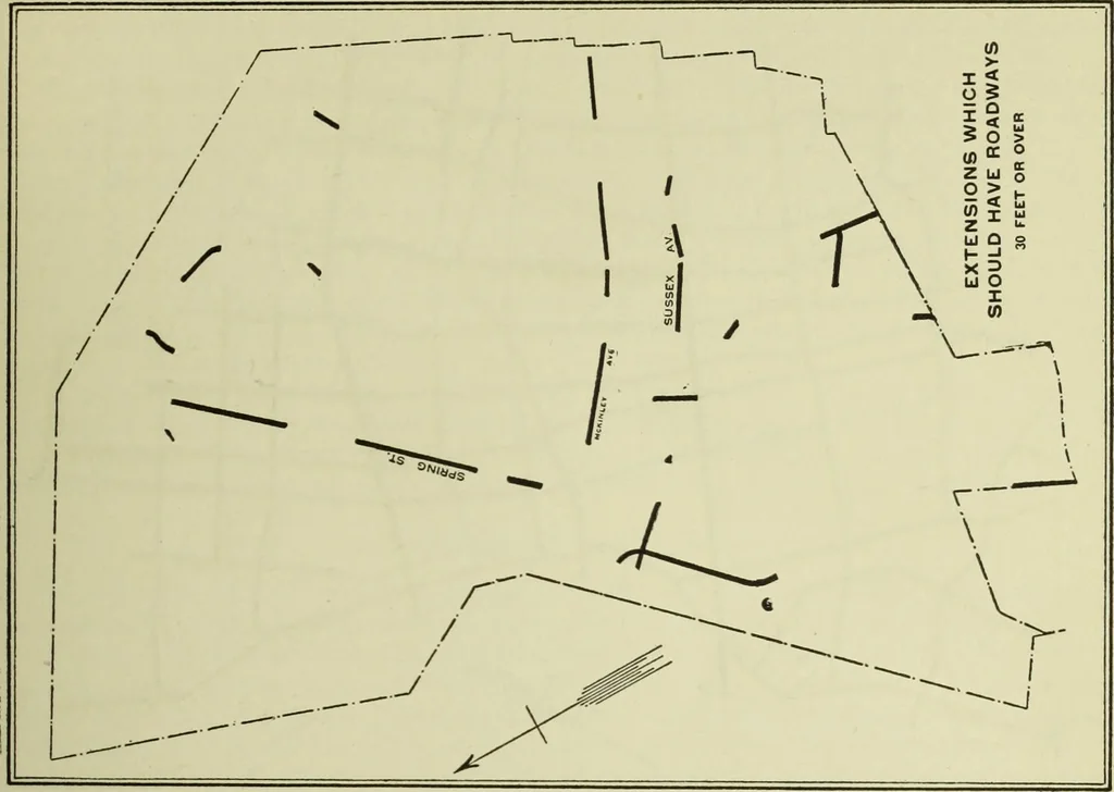 An illustration from City plan for East Orange, Essex county, New Jersey, 1922, leaf 42