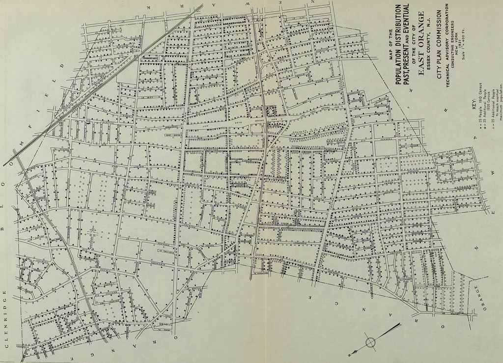 An illustration from City plan for East Orange, Essex county, New Jersey, 1922, leaf 82