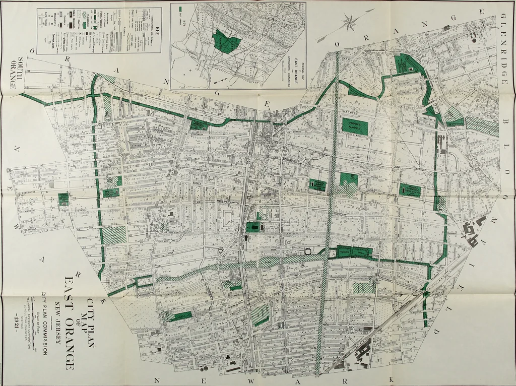 An illustration from City plan for East Orange, Essex county, New Jersey, 1922, leaf 96