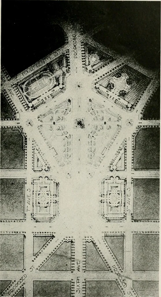 An illustration from City planning progress in the United States, 1917, 1917, leaf 112