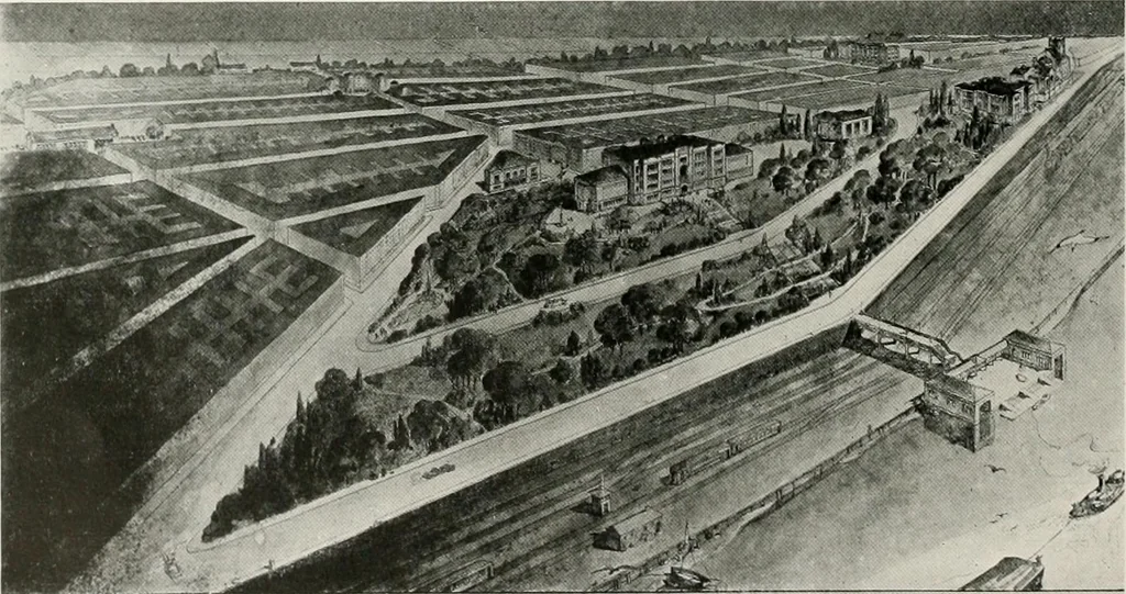 An illustration from City planning progress in the United States, 1917, 1917, leaf 137