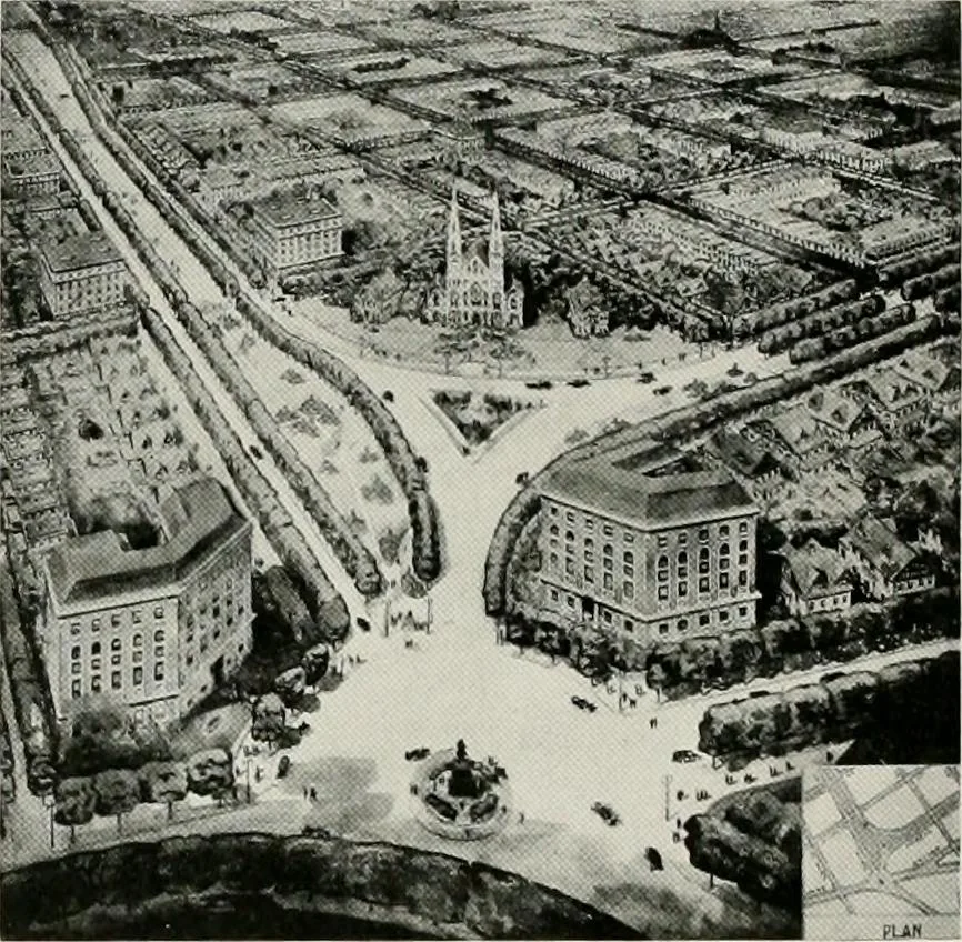 An illustration from City planning progress in the United States, 1917, 1917, leaf 147