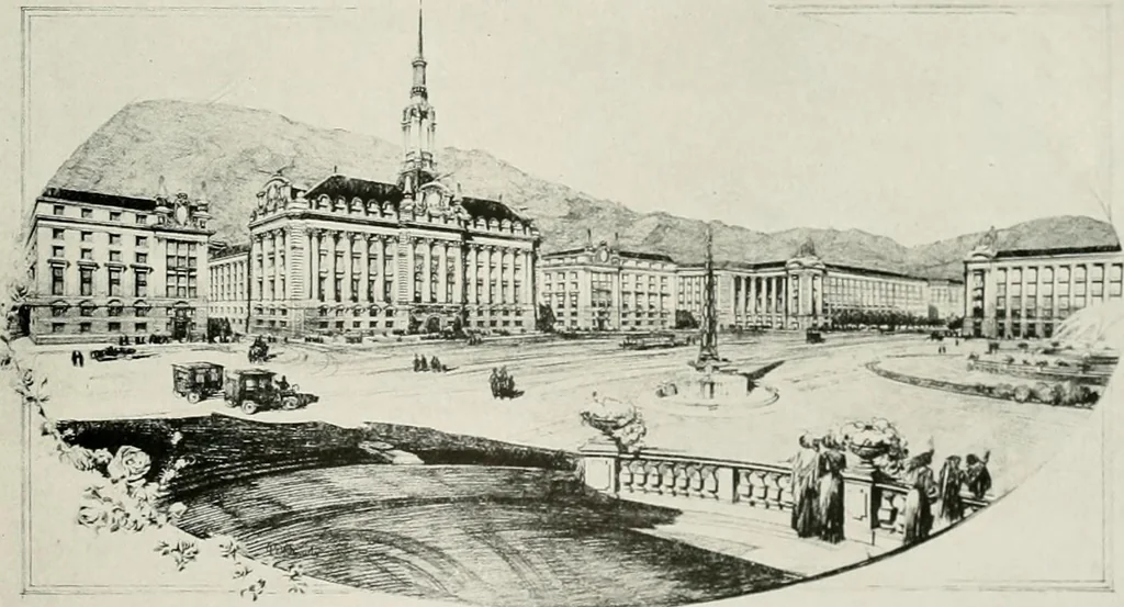 An illustration from City planning progress in the United States, 1917, 1917, leaf 158