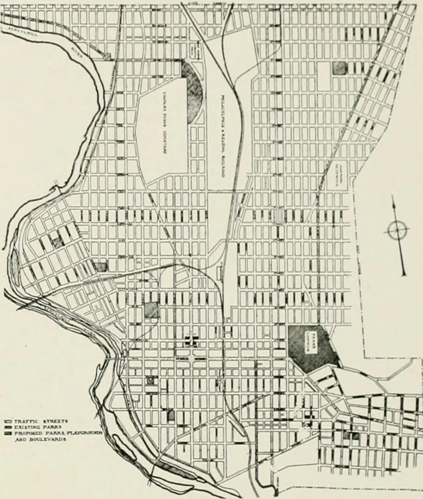An illustration from City planning progress in the United States, 1917, 1917, leaf 162