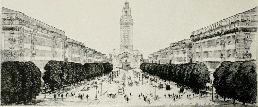 An illustration from City planning progress in the United States, 1917, 1917, leaf 181