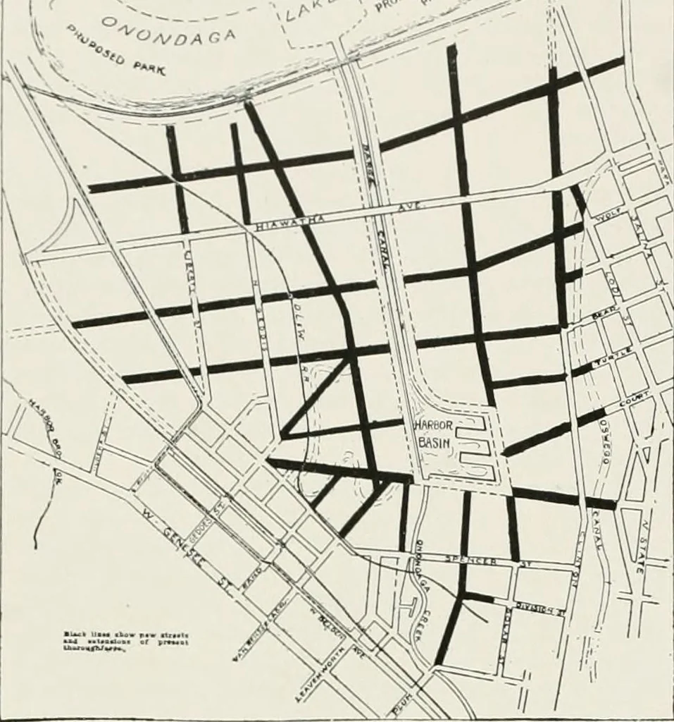 An illustration from City planning progress in the United States, 1917, 1917, leaf 187