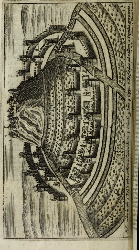 An illustration from C. Iulii Caesaris quae extant, cum selectis variorum commentariis, quorum plerique novi, 1661, leaf 363