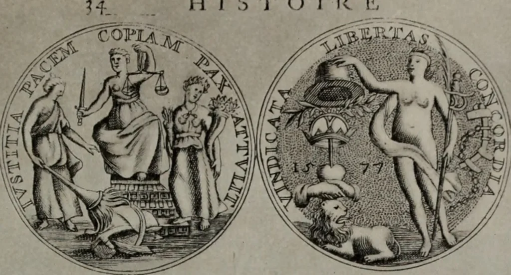 An illustration from The civic ancestry of New York--City and State, 1913, leaf 102