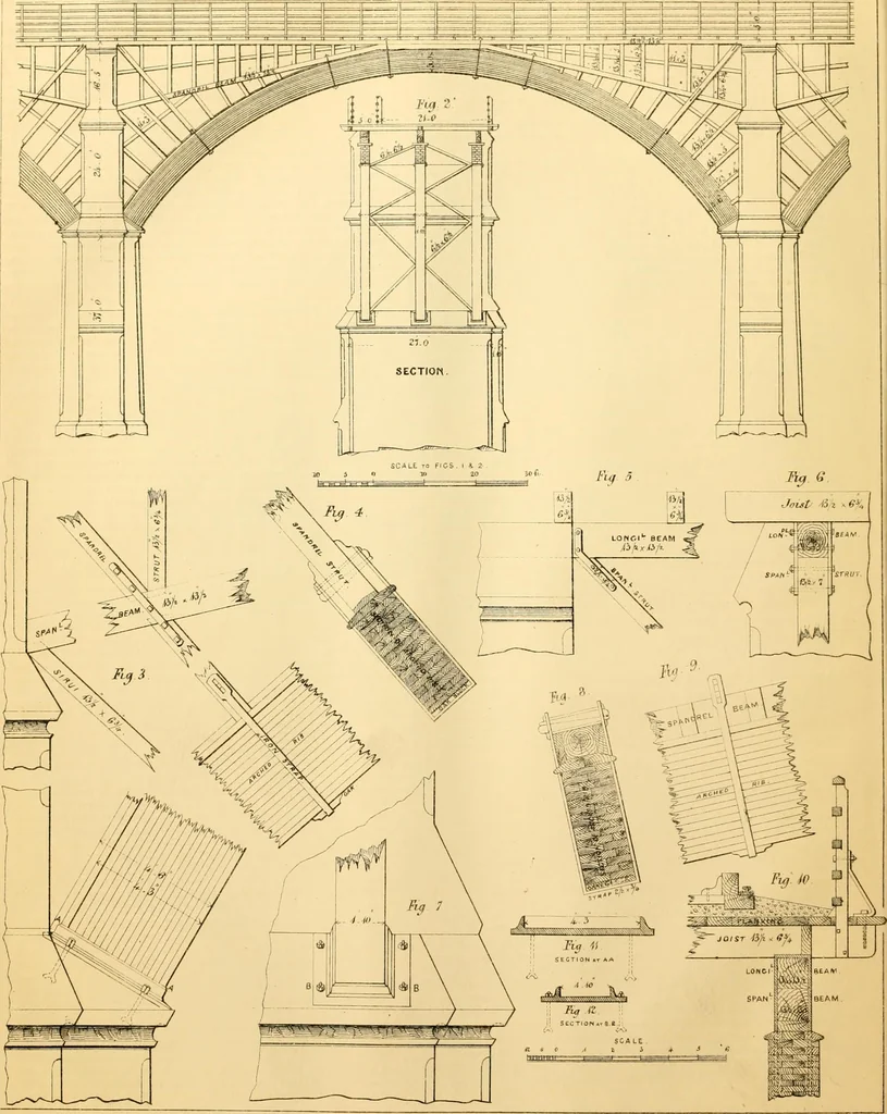 An illustration from The Civil engineer and architect's journal, scientific and railway gazette, 1839, leaf 43