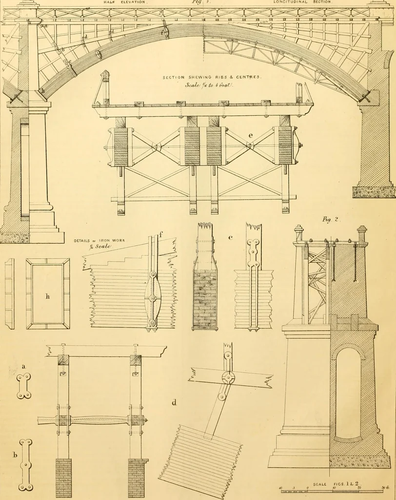 An illustration from The Civil engineer and architect's journal, scientific and railway gazette, 1839, leaf 47