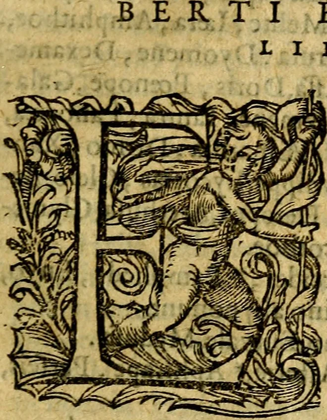 An illustration from C. Ivlii Hygini, Avgvsti liberti, Fabvlarvm liber ... Eivsdem Poeticon astronomicon libri quatuor. Quibus accessererunt similis argumenti, Palæphati De fabulosis narrationibus liber I. F. Fvlgentii Placiadis ... Mythologiarum libri III. Eivsdem De vocum antiquarum interpretatione liber I. Phornvti De natura deorum, siue Poëticarum fabularum allegoriis, speculatio. Albrici ... De deorum imaginibus liber. Arati fragmentum, Germanico Cæsare interprete. Eivsdem Phænomena græcè, cu interpretatione latina. Apollodori Biblioth. siue De decorum origine. Lilii. G. Gyraldi. De musis syntagnia. Index rerum sententiarum, & fabularum ... copiosissimus, 1578, leaf 20