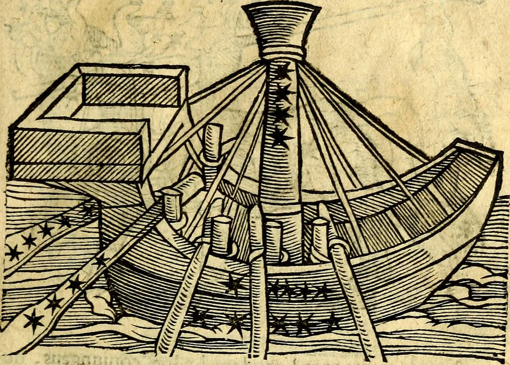 An illustration from C. Ivlii Hygini, Avgvsti liberti, Fabvlarvm liber ... Eivsdem Poeticon astronomicon libri quatuor. Quibus accessererunt similis argumenti, Palæphati De fabulosis narrationibus liber I. F. Fvlgentii Placiadis ... Mythologiarum libri III. Eivsdem De vocum antiquarum interpretatione liber I. Phornvti De natura deorum, siue Poëticarum fabularum allegoriis, speculatio. Albrici ... De deorum imaginibus liber. Arati fragmentum, Germanico Cæsare interprete. Eivsdem Phænomena græcè, cu interpretatione latina. Apollodori Biblioth. siue De decorum origine. Lilii. G. Gyraldi. De musis syntagnia. Index rerum sententiarum, & fabularum ... copiosissimus, 1578, leaf 204