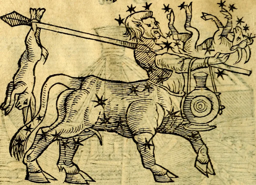 An illustration from C. Ivlii Hygini, Avgvsti liberti, Fabvlarvm liber ... Eivsdem Poeticon astronomicon libri quatuor. Quibus accessererunt similis argumenti, Palæphati De fabulosis narrationibus liber I. F. Fvlgentii Placiadis ... Mythologiarum libri III. Eivsdem De vocum antiquarum interpretatione liber I. Phornvti De natura deorum, siue Poëticarum fabularum allegoriis, speculatio. Albrici ... De deorum imaginibus liber. Arati fragmentum, Germanico Cæsare interprete. Eivsdem Phænomena græcè, cu interpretatione latina. Apollodori Biblioth. siue De decorum origine. Lilii. G. Gyraldi. De musis syntagnia. Index rerum sententiarum, & fabularum ... copiosissimus, 1578, leaf 205