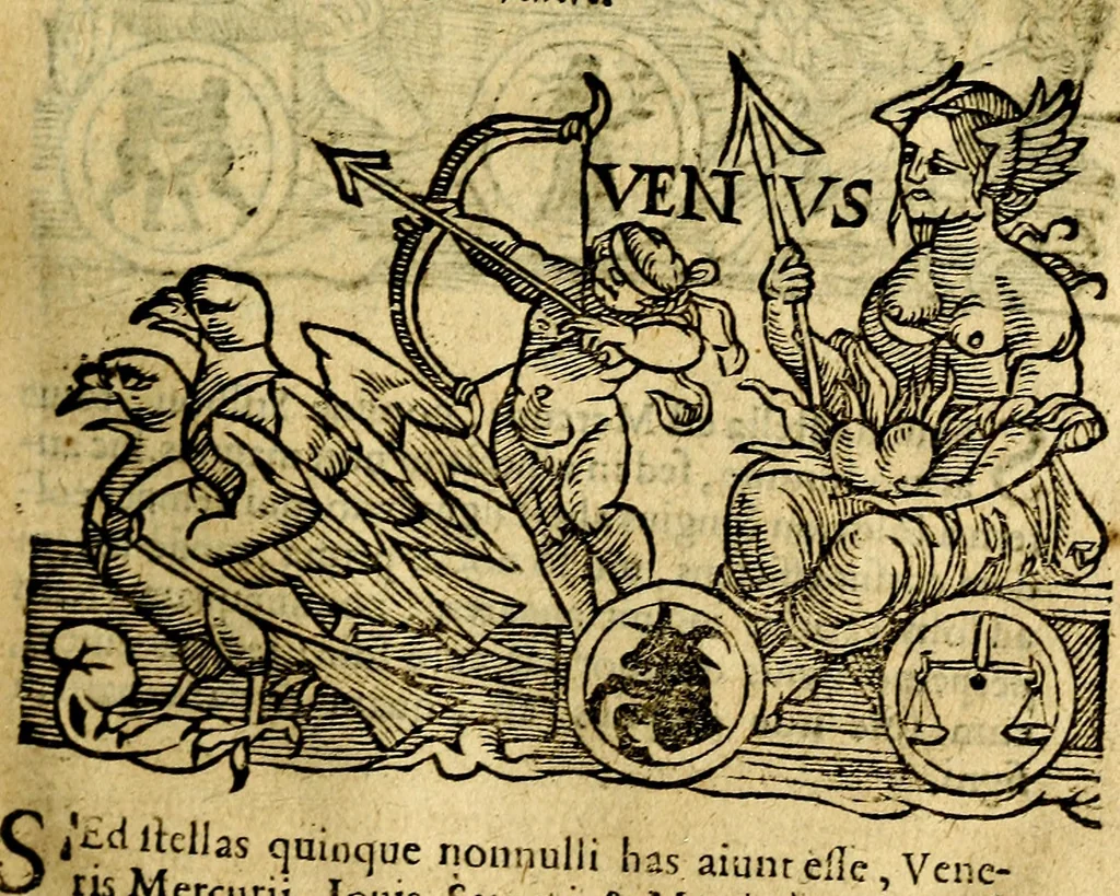An illustration from C. Ivlii Hygini, Avgvsti liberti, Fabvlarvm liber ... Eivsdem Poeticon astronomicon libri quatuor. Quibus accessererunt similis argumenti, Palæphati De fabulosis narrationibus liber I. F. Fvlgentii Placiadis ... Mythologiarum libri III. Eivsdem De vocum antiquarum interpretatione liber I. Phornvti De natura deorum, siue Poëticarum fabularum allegoriis, speculatio. Albrici ... De deorum imaginibus liber. Arati fragmentum, Germanico Cæsare interprete. Eivsdem Phænomena græcè, cu interpretatione latina. Apollodori Biblioth. siue De decorum origine. Lilii. G. Gyraldi. De musis syntagnia. Index rerum sententiarum, & fabularum ... copiosissimus, 1578, leaf 226