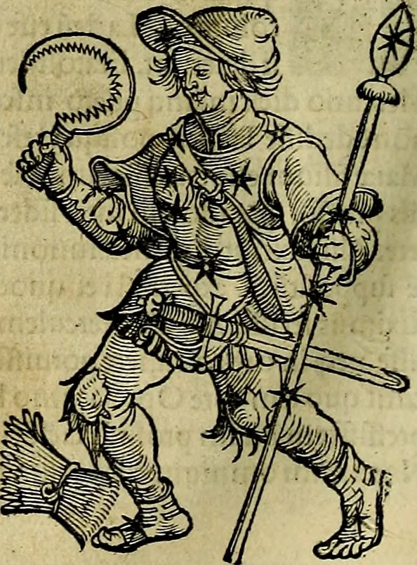 An illustration from C. Ivlii Hygini, Avgvsti liberti, Fabvlarvm liber ... antehac nunquam excusus. Evisdem Poeticon astronomicon libri quatuor. Quibus accesserunt similis agrumenti, Palaephati De fabulosis narrationibus, liber I. F. Fvlgentii Placiadis ... Mythologiarum libri III. Eivsdem De uocum antiquarum interpretatione, liber I. Arati Phainomenon fragmentum, Germanico Caesare interprete. Eivsdem Phaenomena Graece, cum interpretatione latina Procli De sphaera libellus, Graece & Latine. Index rerum & fabularum .., 1535, leaf 115