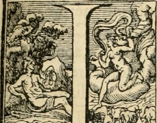 An illustration from C. Ivlivs Caesar, sive, Historiae imperatorvm Caesarvmqve romanorvm ex antiqvis nvmismatibvs restitvtae liber primvs : acessit C. Ivlii Caesaris vita et res gestae, 1563, leaf 102