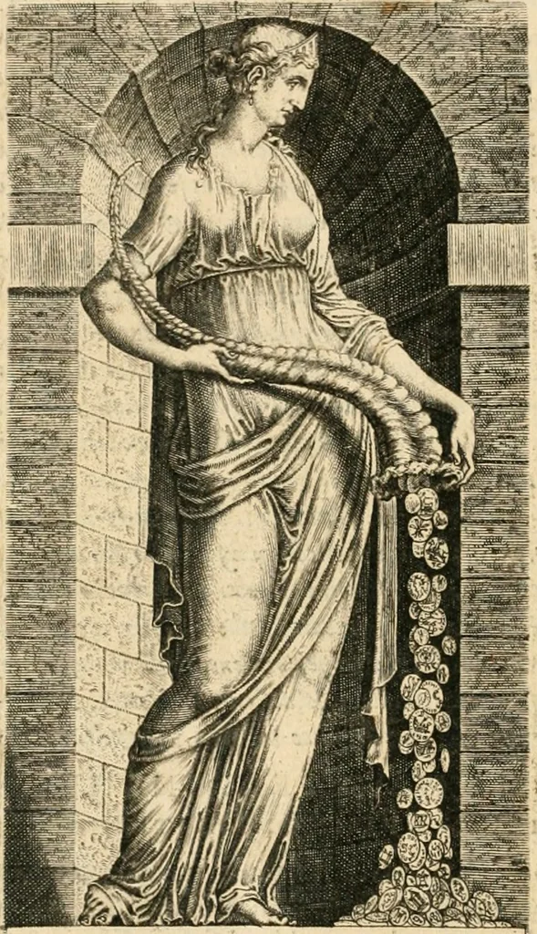 An illustration from C. Ivlivs Caesar, sive, Historiae imperatorvm Caesarvmqve romanorvm ex antiqvis nvmismatibvs restitvtae liber primvs : acessit C. Ivlii Caesaris vita et res gestae, 1563, leaf 381