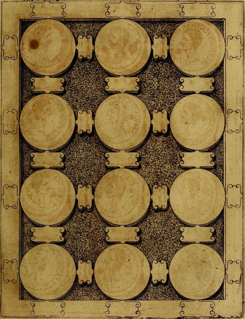 An illustration from C. Ivlivs Caesar : sive Historiae imperatorvm Caesarvmqve romanorvm ex antiqvis nvmismatibvs restitvtae liber primvs; accessit C. Ivlii Caesaris vita et res gestae, 1563, leaf 66