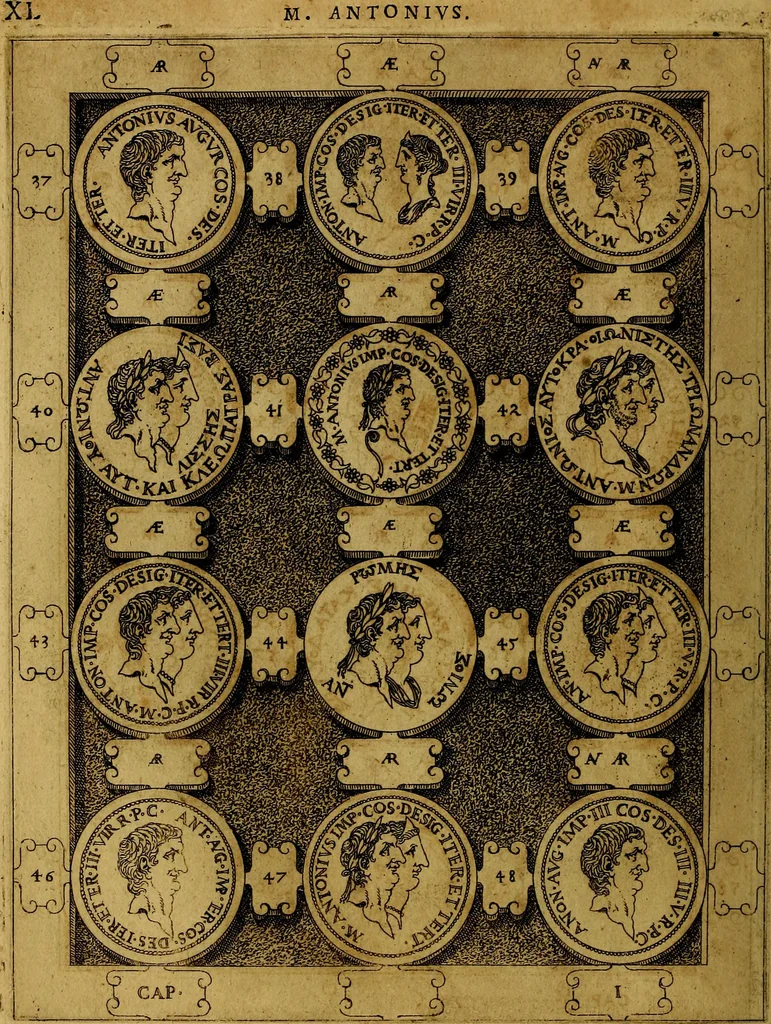 An illustration from C. Ivlivs Caesar : sive Historiae imperatorvm Caesarvmqve romanorvm ex antiqvis nvmismatibvs restitvtae liber primvs; accessit C. Ivlii Caesaris vita et res gestae, 1563, leaf 79